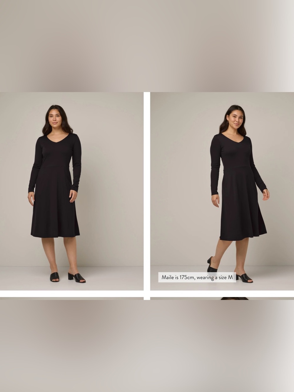 Talia Signature 160 Long-Sleeve V-Neck A-Line Dress in Aegean Teal - Picture 9 of 9